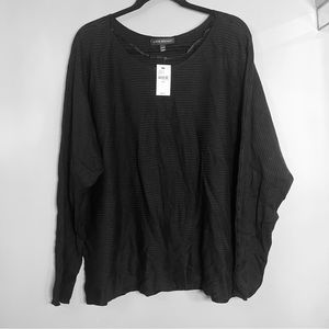 Lane Bryant Ribbed Sweater Plus Size Black Sweater Long sleeve Top Size 22/24